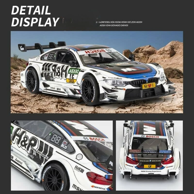 محاكاة 1/43 مقياس BMW M4 DTM سباق السيارات نموذج مع صندوق عرض أكريليك جمع ديكور المنزل دييكاست مصغرة Voiture هواية