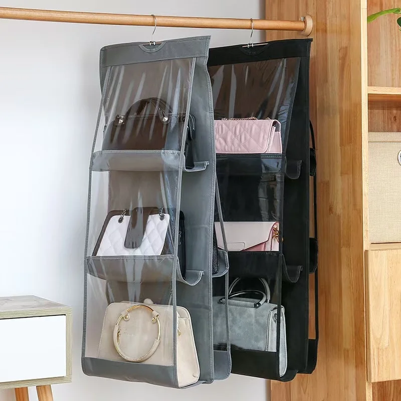 1pc/2pcs Bag Storage Hanging Bag, Multi-Functional Layered Storage Organizer for Behind Wardrobe Doors