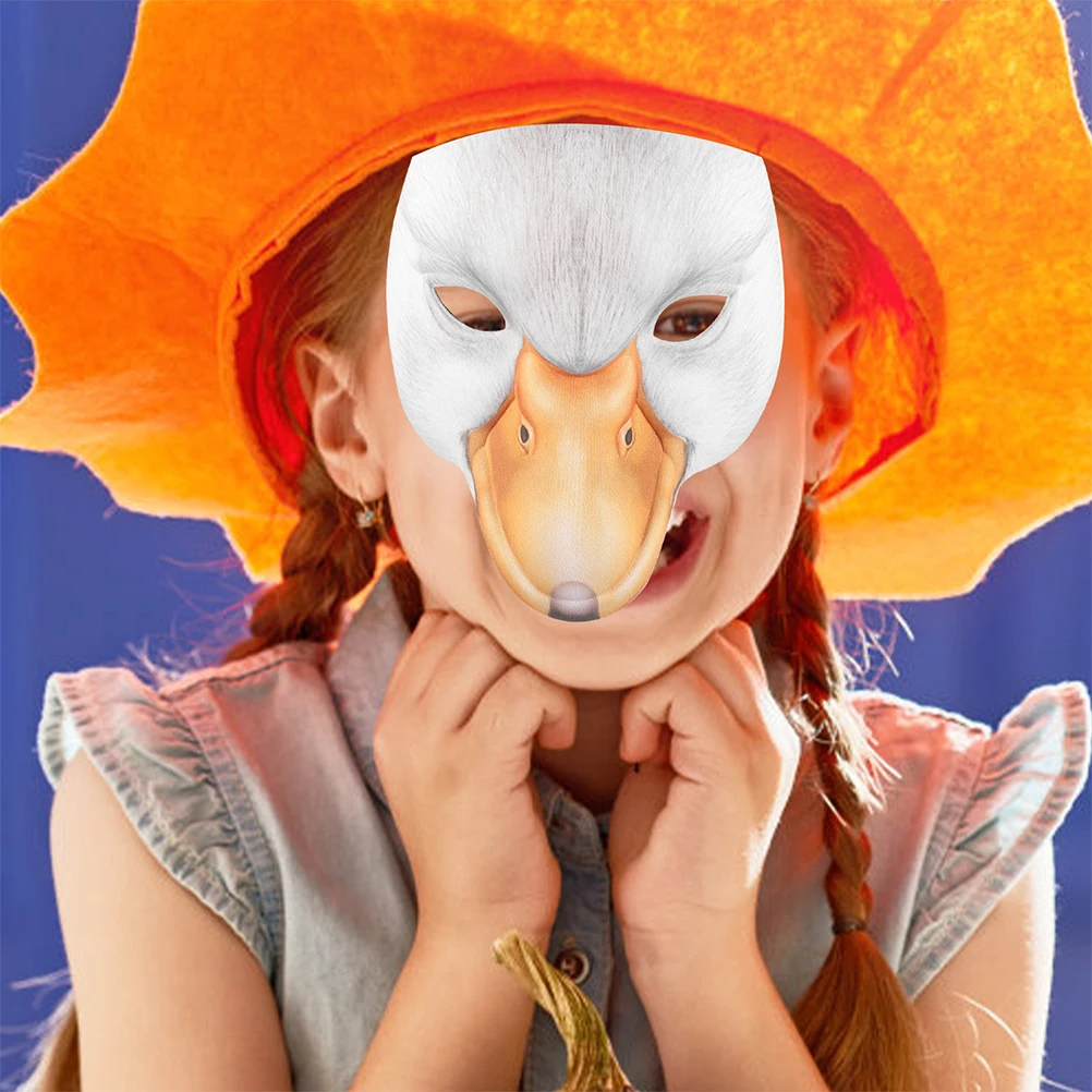 

2pcs Duck Animal Mask Costume Funny Animal Face Eva Masks Half Scary Cosplay Props Halloween Party Accessories