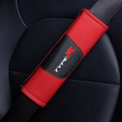 1 Piece High quality leather car seat belt shoulder pad for Honda Civic TYPER CRV HRV Accord Fit Car Interior Accessories