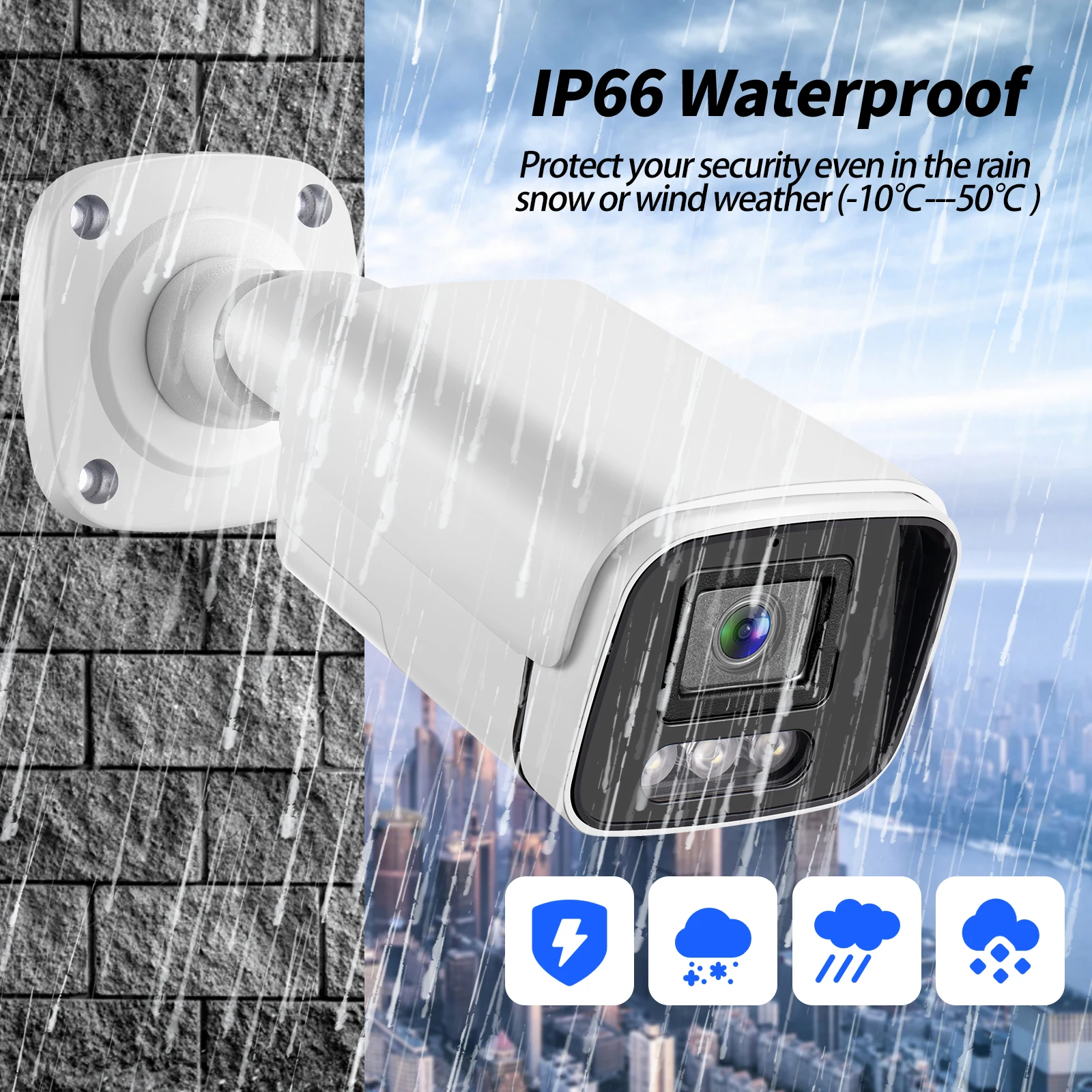 Imagem -02 - Baixa Iluminação Cor Nigthvision ip Outdoor Metal Bullet Câmera Face Detect P2p Ip66 Xmeye Imx415 Imx335 Imx307 4k 8mp 6mp 3mp