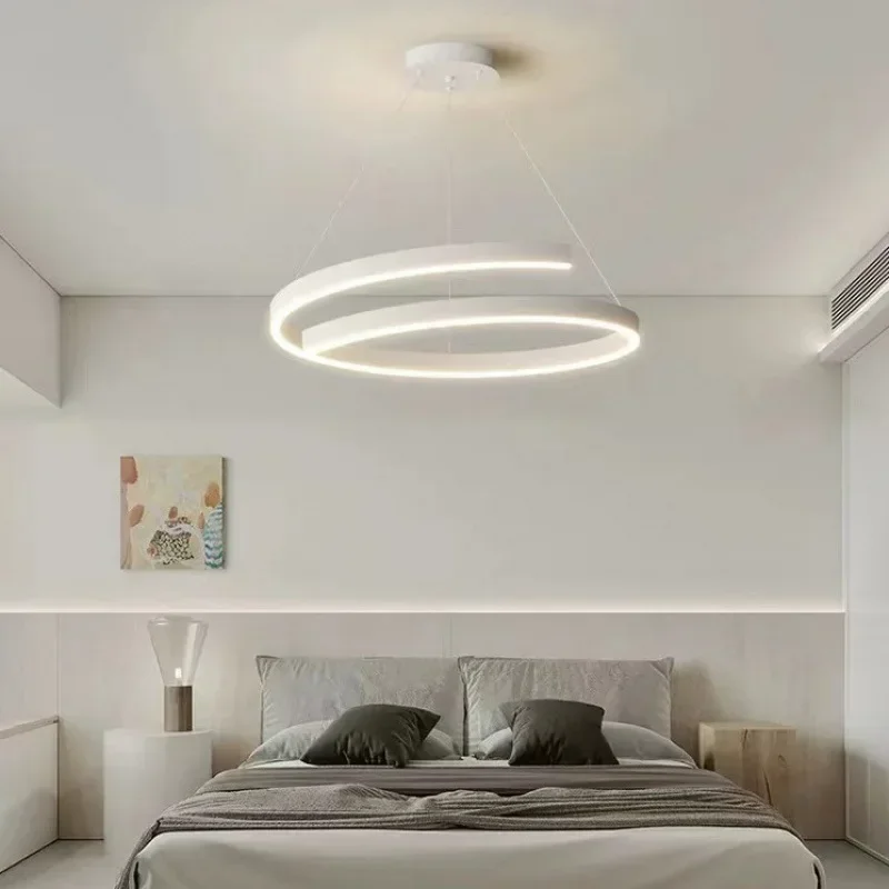 Spiralna aluminiowa lampa wisząca sufitowa Led do kuchni jadalnia sypialnia wisząca lampa wyposażenie domu oświetlenie zawieszenia