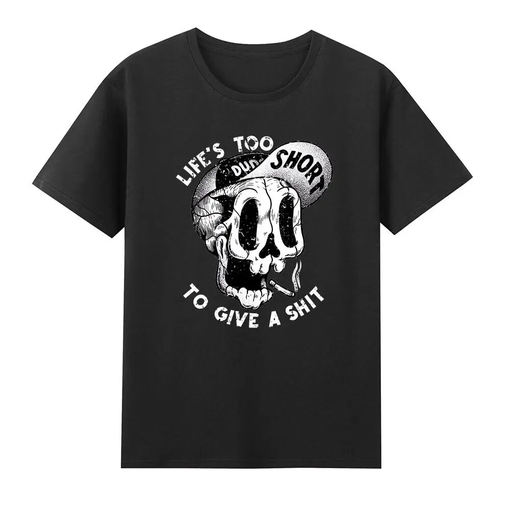 

Life's Too Short To Give A Shyt Funny Skull Smoke Pattern Vintage Men's T-Shirt