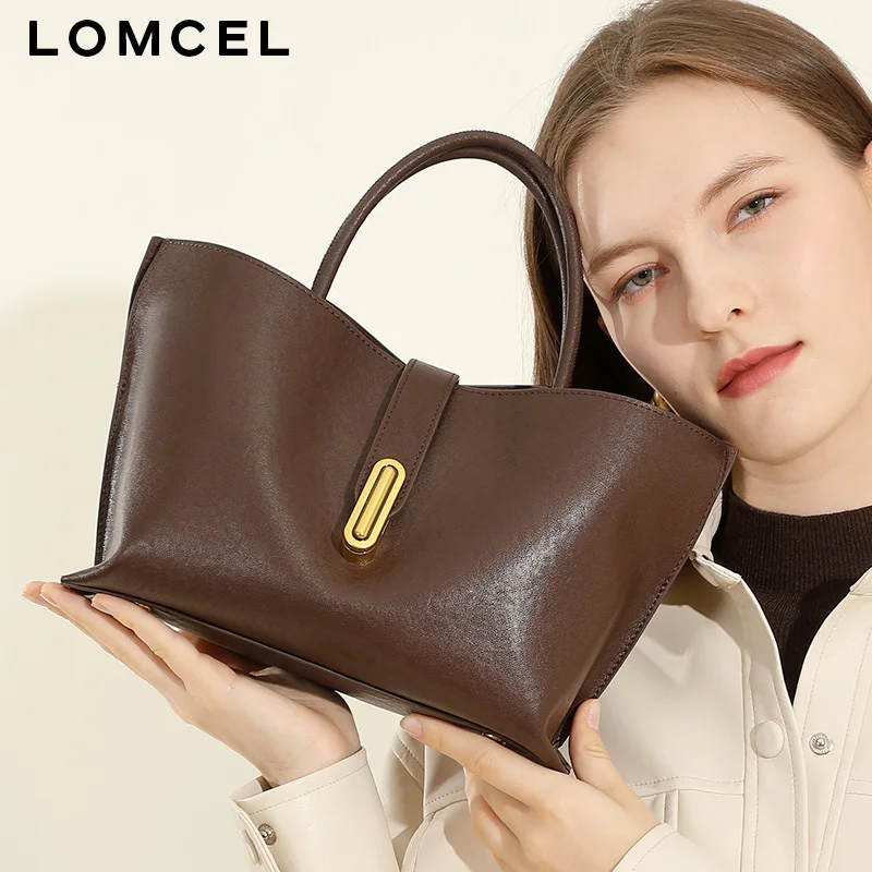 LOMCEL 175 New style women's leather upper crocodile skin tote bag for small and trendy casual use. Women's crossbody bag