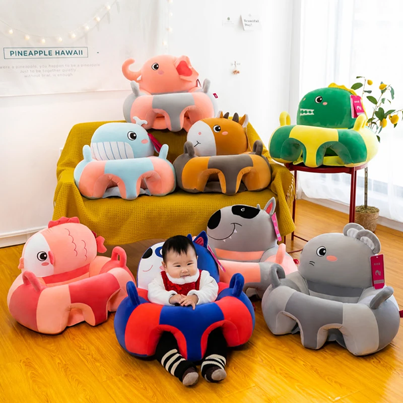 1 pz seggiolino di supporto per bambini Sit Up morbido cuscino per sedia divano cuscino in peluche giocattolo cuscino per divano animale