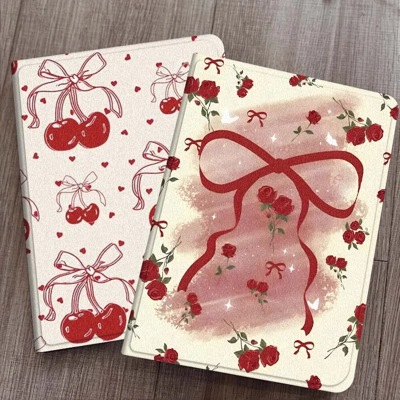 

Cherry Bow Creative Pattern For Samsung Galaxy Tab S7 S8 S9 S10 S11 FE Plus Lite Tablet Case