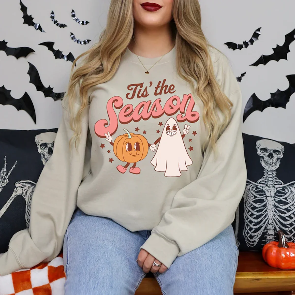 Tis The Season Halloween Sweatshirt Halloween Sweater Halloween Jumper Pumpkin Sweatshirt Ghost Sweatshirt Halloween Gift