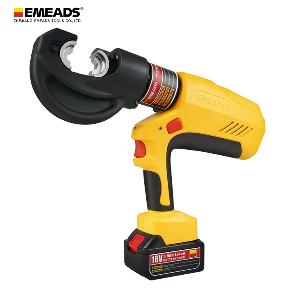 

Гидравлический пресс-клещи Emeads EBS-400B с батарейным приводом, 16-400 мм², из легированной стали, усилие 120 кН, ход 35 мм, для кабелей Cu/Al