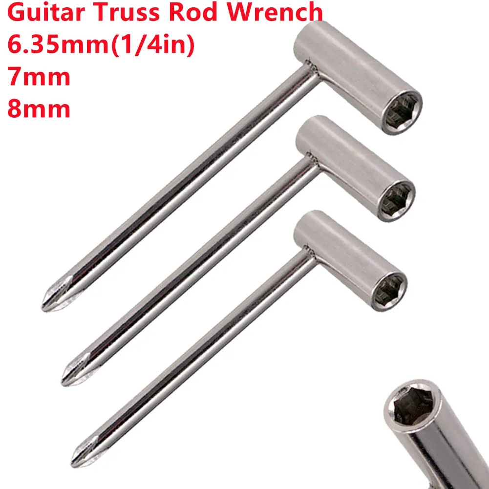 

Electric Guitar Truss Rod Adjusting Wrench Guitar Truss Rod Wrench Box Spanner 6.35mm,7mm,8mm Silver Black