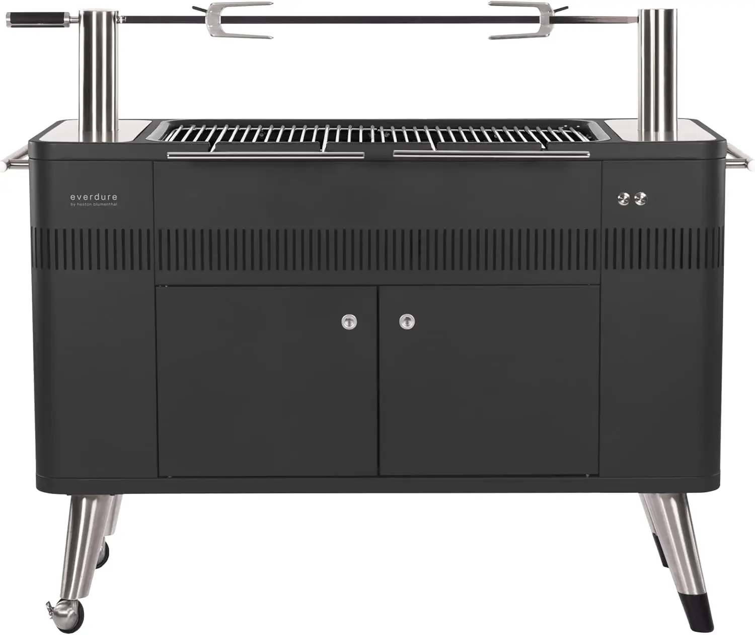 Everdure by Heston Blumenthal HUB 54-In. Charcoal Grill With Patented Built-in Rotisserie System & Quick Electric Ignition, Outd