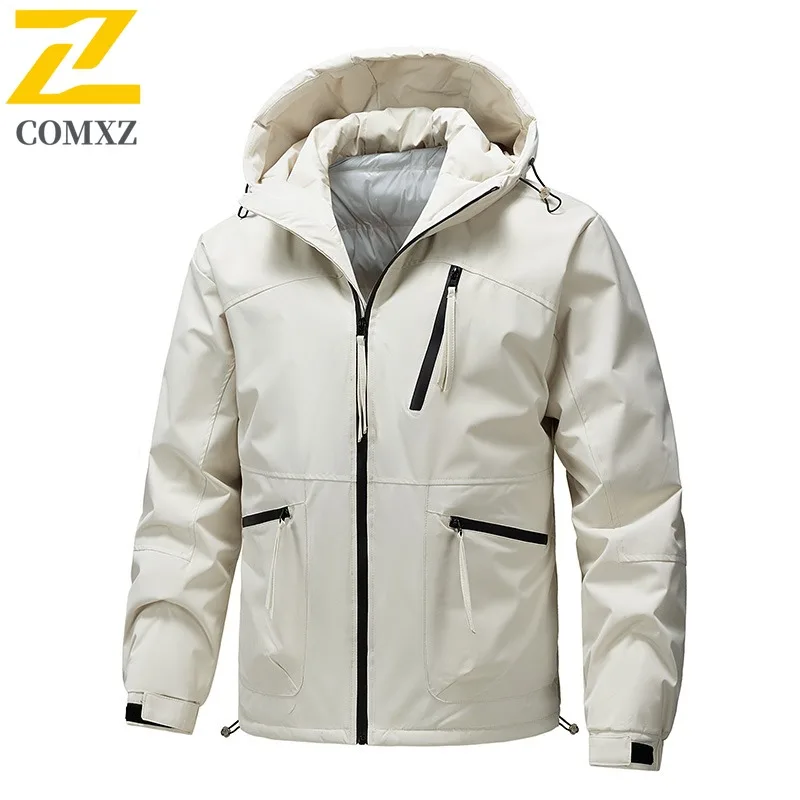 

COMXZ Мужская куртка в гонконгском стиле, модная свободная куртка больших размеров для катания на лыжах и путешествиях, стеганая куртка, снежная ветрозащитная теплая зимняя куртка