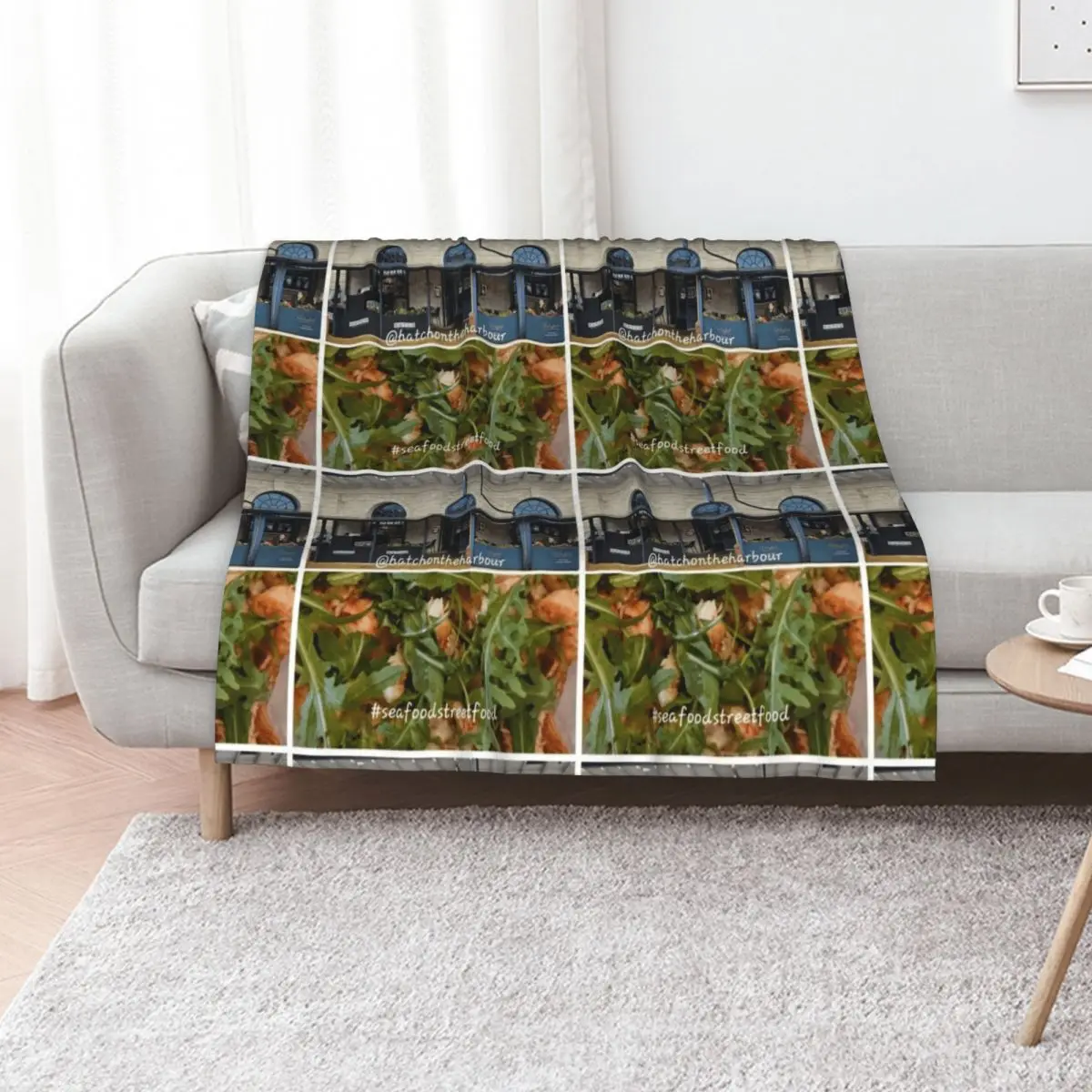 

Seafood on the Harbour Throw Blanket Designers For Baby Beach Thermals For Travel Blankets