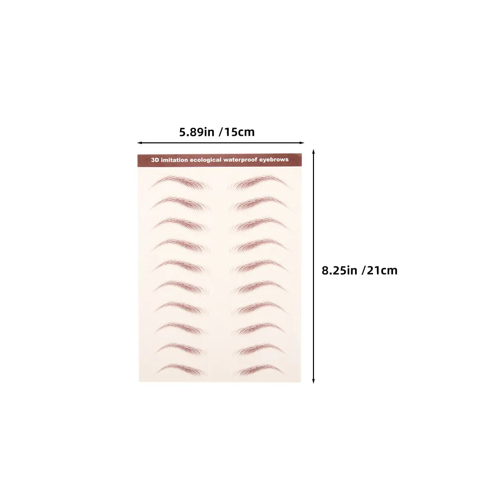 4Sheets Waterproof Eyebrow Tattoo Stickers 3D Hair-Like Natural-Looking Brow Transfer Waterproof Long-Lasting Peel Off Eye Brow