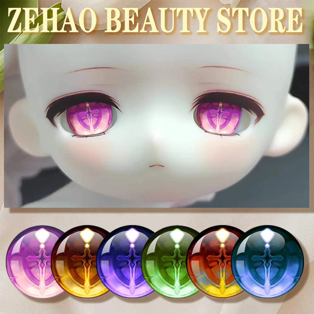 Cross Eyes Glass Blyth BJD Doll Round Glass Eye Cabochon 12Pcs/Lot 10MM-40MM Handmade Drop Glue Eye Pupil Girl Toy JD020