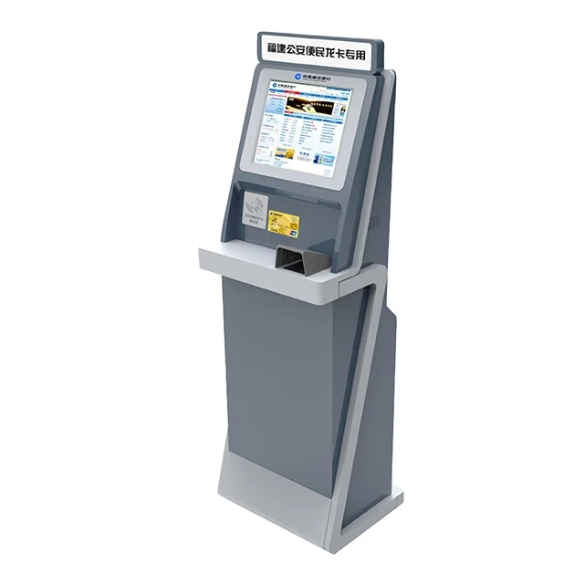 17 19 inch Touch Kiosk for Aliexpress, Car Insurance Printing Traffic Ticket Self Service Terminal Card Reader