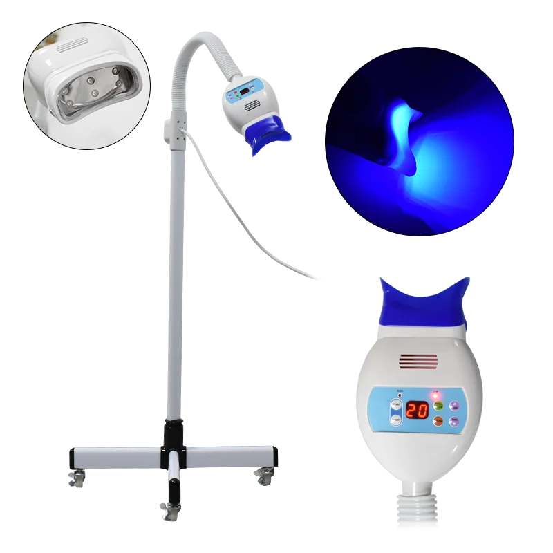 Dental Equipment Portable Laser Standing Type Mobile Teeth Whitening Machine With 6 Led Blue Light