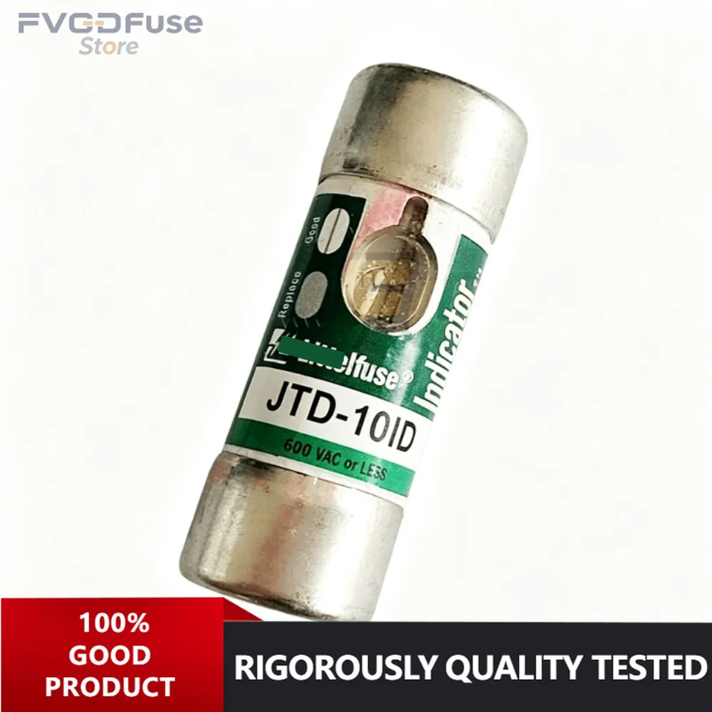 1PCS OEM JTD‑10ID Class J Time‑Delay Indicating Fuse 10A 600VAC Current‑Limiting Industrial Fuse for Motor PLC Protection
