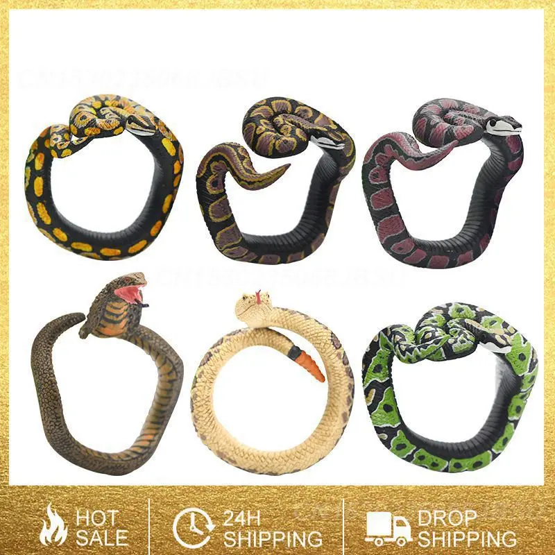 Tricky Spoof Simulation Snake Toy Snake Bracelet Simulation Animal Model Realistic Appearance Portable Suitable For Halloween