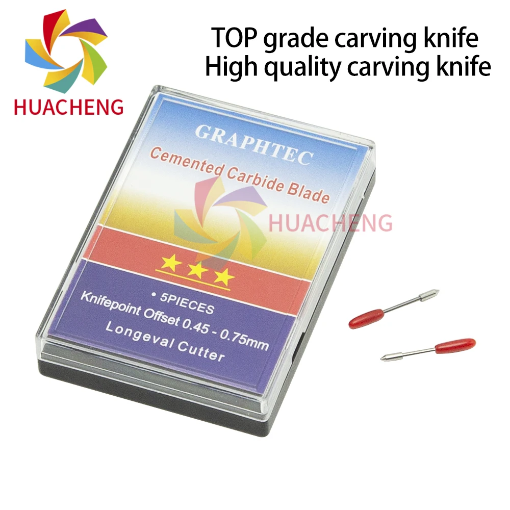5Pcs/Box Graphtec Blade Knife Holder CB09U CB15U For Mimaki Roland Cemented Carbide Blade Offset 0.45-0.75mm Longeval Cutter