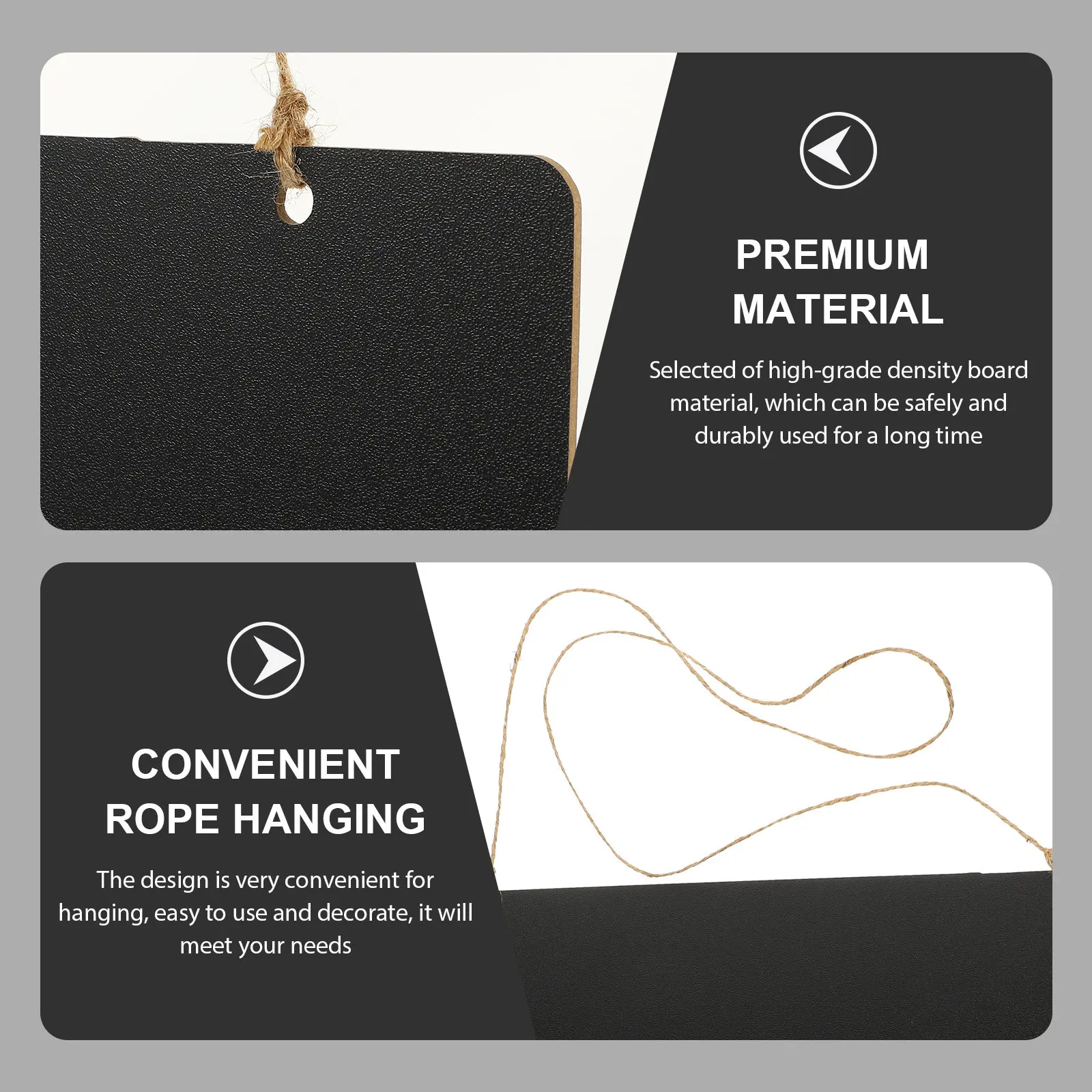 Double Sided Wall Hanging Chalkboard Small Memo Board Sign Door Message Board Hanging Blackboard for Home Shop Office Use