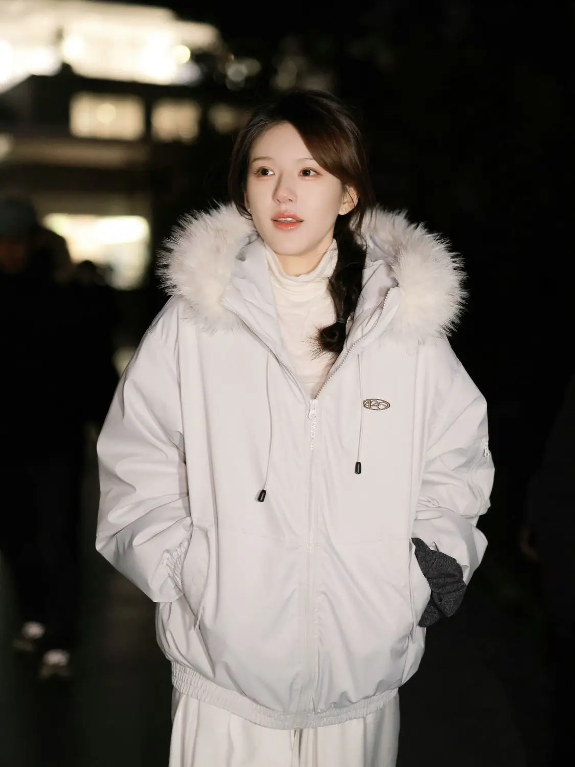 

Зимняя парка Thiened с пуховым наполнителем, модная рабочая одежда, теплая, с большим меховым воротником, свободного кроя, на молнии, для повседневной носки