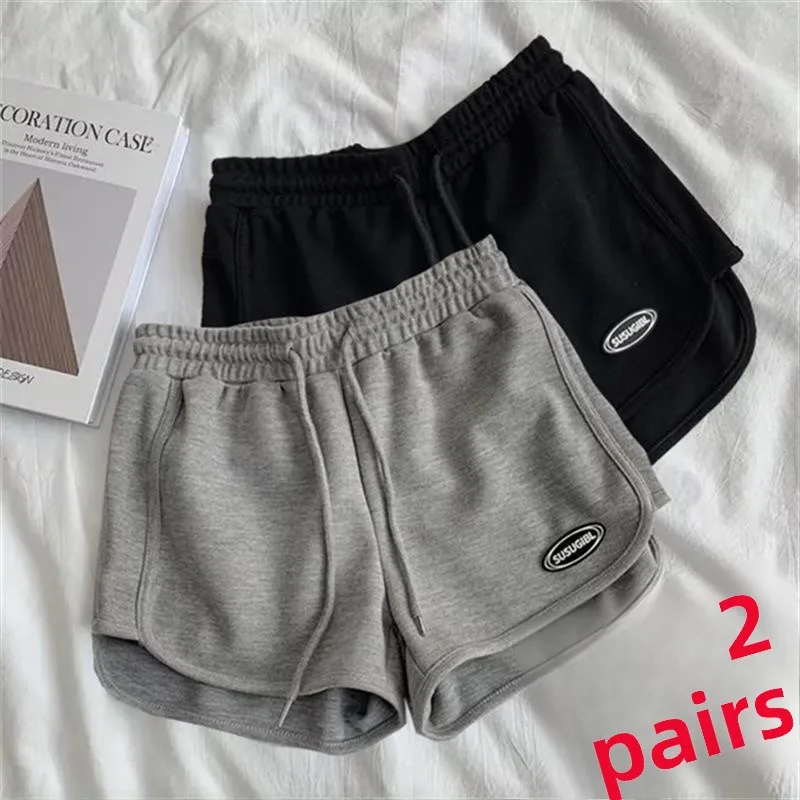 

Летние свободные спортивные шорты с эластичной талией для женщин, повседневная домашняя одежда, одежда для активного отдыха, из полиэфирного волокна, прямого кроя