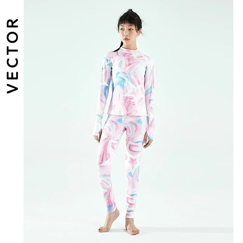 VECTOR-Sous-vêtements thermiques en microcarence ultra doux pour femme, ensemble de couches de base à séchage rapide, caleçons longs souriants, vêtements d'hiver, pantalons plus