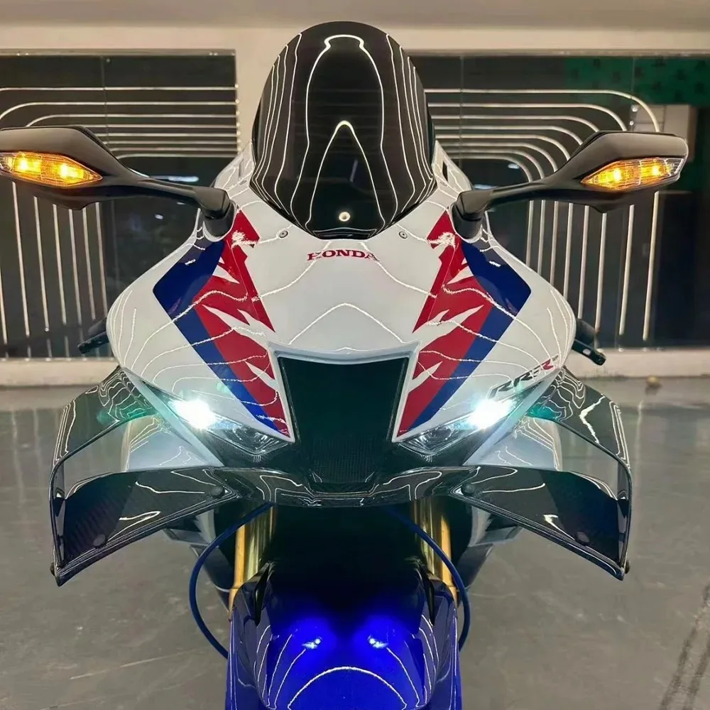 for Honda CBR1000RR-R 2021-2024  carbon fiber Motorcycle Front Wheel Fender Beak Nose Cone Extension Extender Cowl Spoiler Cover