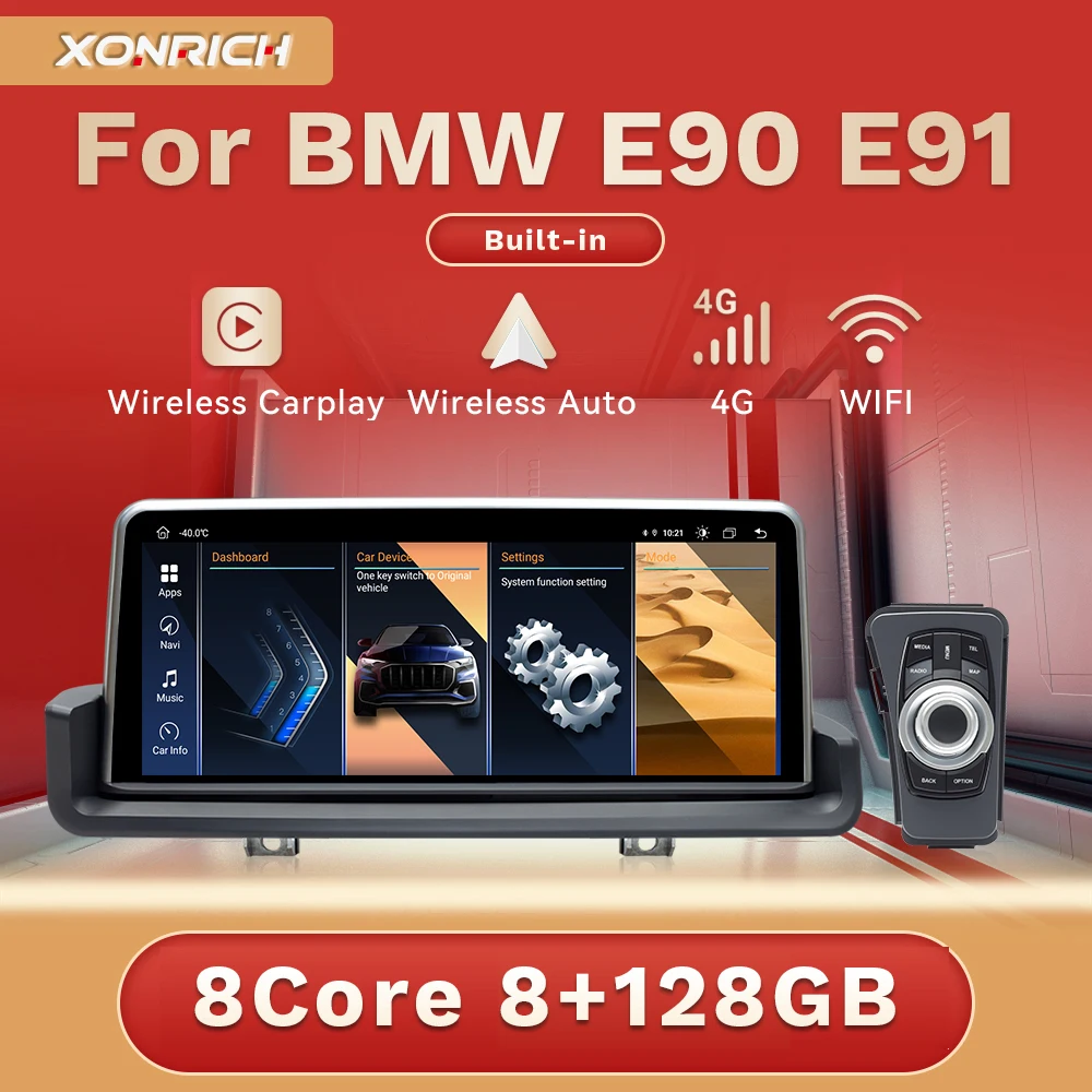 XONRICH Drahtlose CarPlay Android Auto Auto Radio Multimedia Für BMW E90 E91 E92 E93 2005-2012 4G audio Kopf Einheit 8Core Stereo