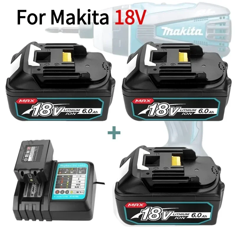 

Original 18V for Makita 6000mAh Lithium Rechargeable Battery 18v drill Replacement Batteries BL1860 BL1830 BL1850 BL1860B