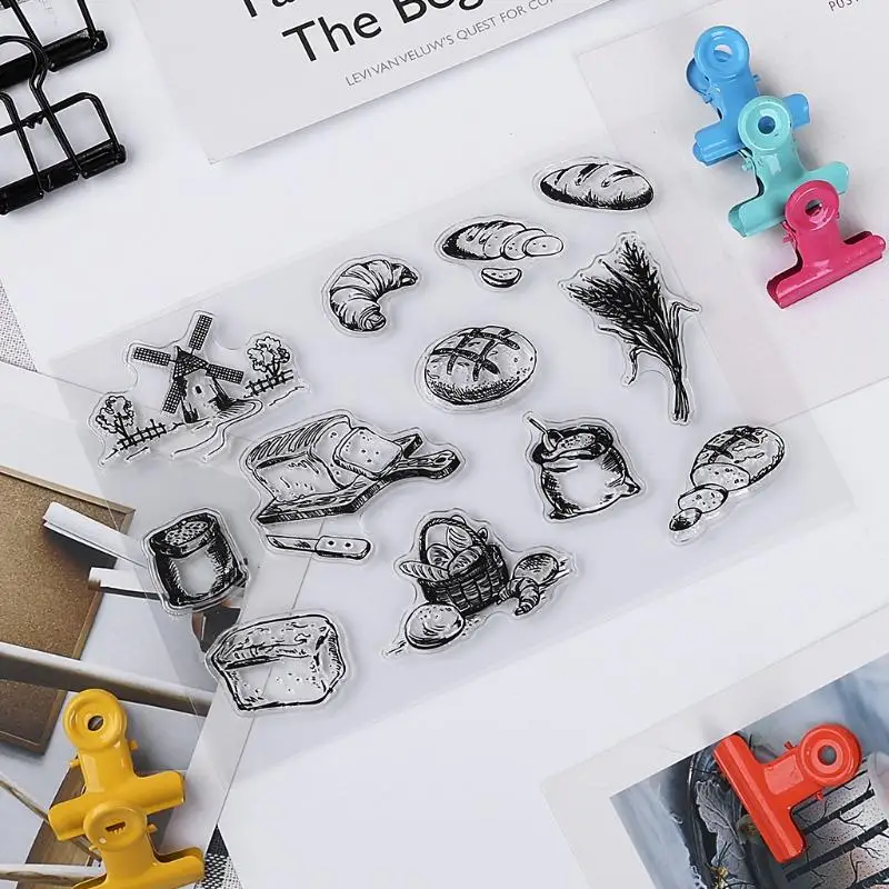 

Birth of Bread Silicone Clear Stamper Reusable Transparent Seal Stamp Embossing Tool Gifts for Kids Adults Teen Boy Girl Q5WC