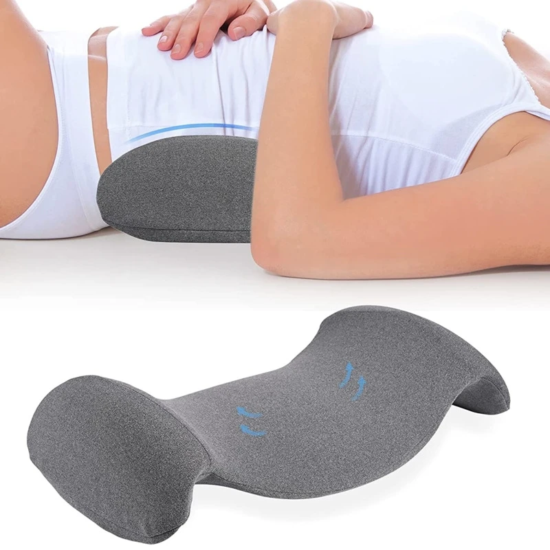 

Поддерживающая поясничная подушка для кровати, эргономичная пена с эффектом памяти, для сна, для спины, подушка для талии, моющаяся, с волнистой поддержкой поясницы, подушка на танкетке
