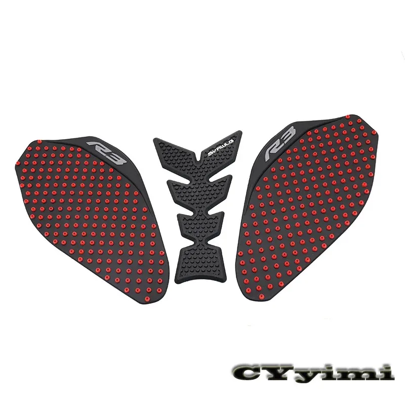 For YZF R3 YZFR3 2019 2020 Non-Slip Motorcycle Tank Pad Gas Side Sticker Fishbone Knee Protector Decals view 5