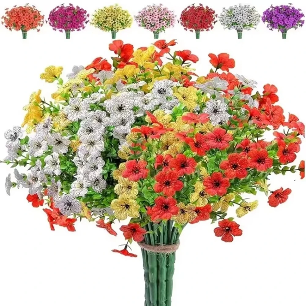 6/12Pcs Künstliche Blumen Pflanzen Violet Eukalyptus Hochzeit Kranz Dekor Hause Zimmer Im Freien Garten Hof Bonsai Festival Party diy
