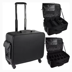 Trolley Make-up Gepäck Tasche Kosmetik Große Lagerung Koffer Mehrschichtige Gestickte Fall Schönheit Maniküre Reise Handgepäck Tasche