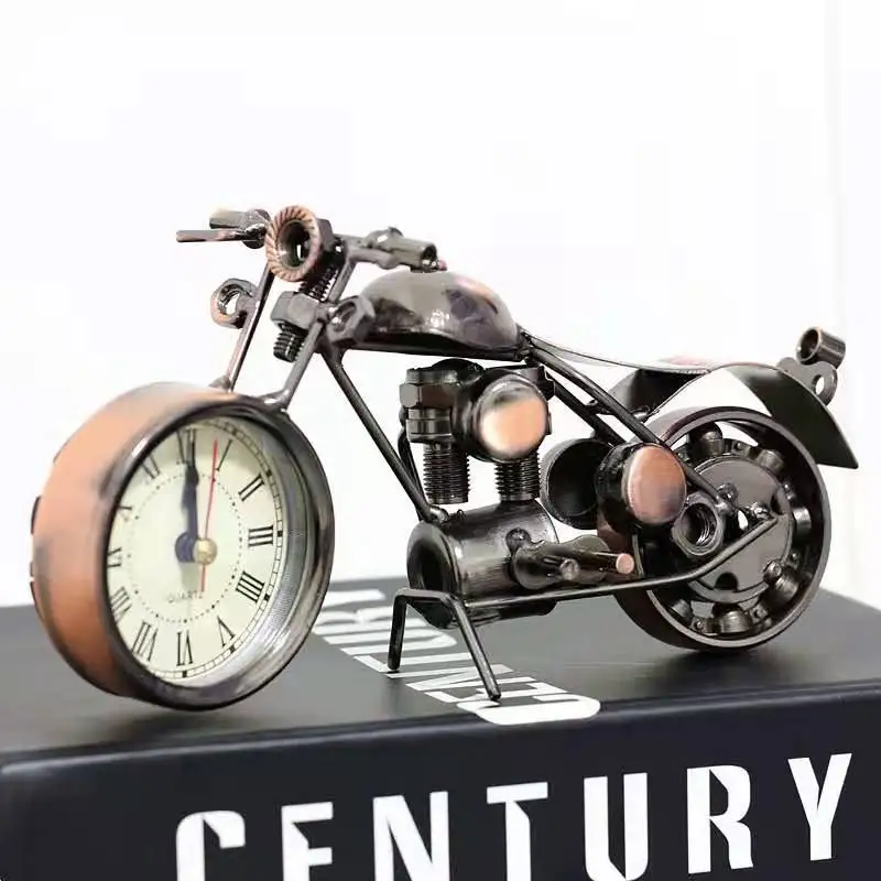 

Desk Accessories Bronze Color Motorcycle Clock Ornaments Creative Table Clock Room Decor Desk Decoration Clock Home Accessories