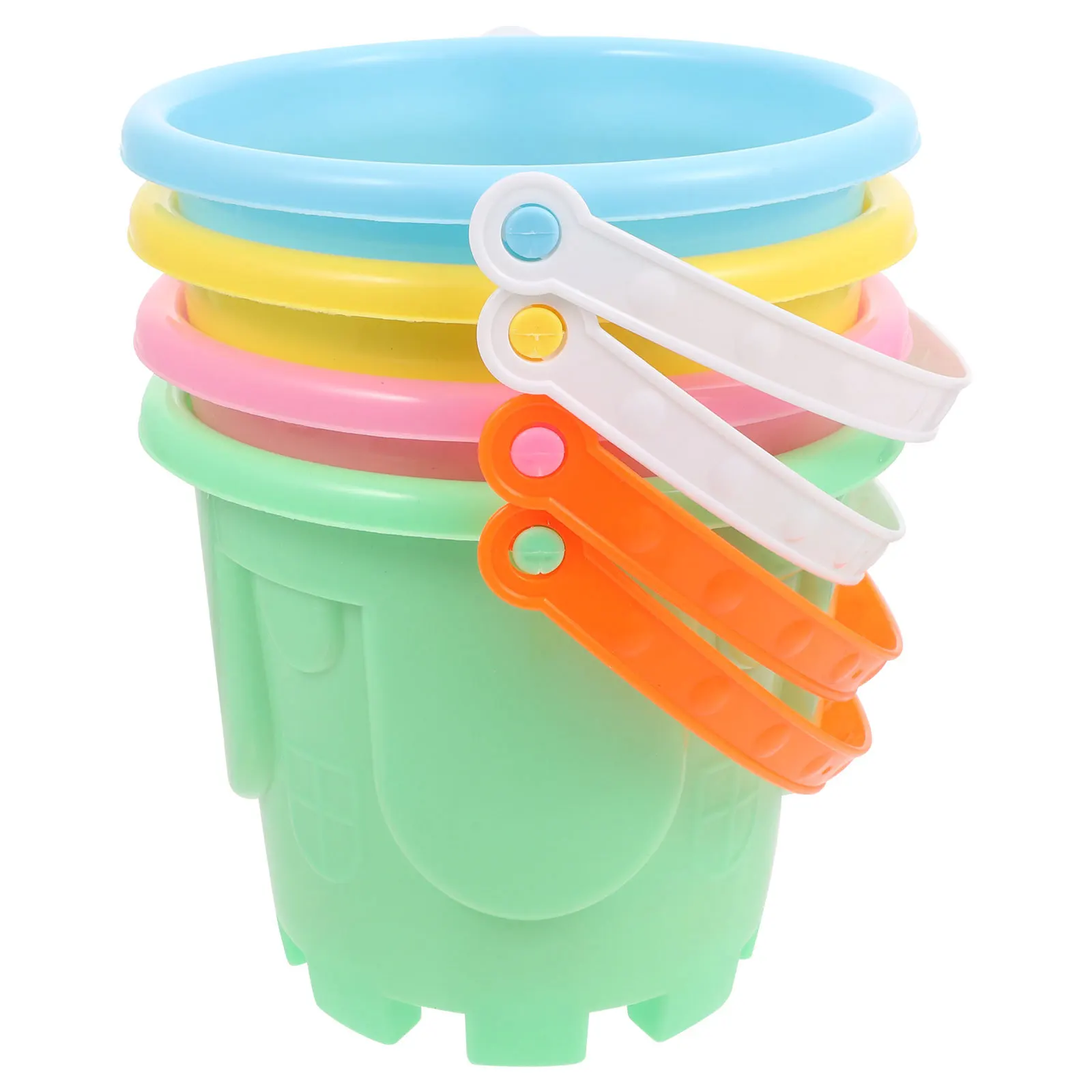 Conjunto de balde de praia para crianças, 4 unidades, castelo de plástico, areia educacional, criatividade, brinquedo de praia infantil, brinquedos de areia para crianças