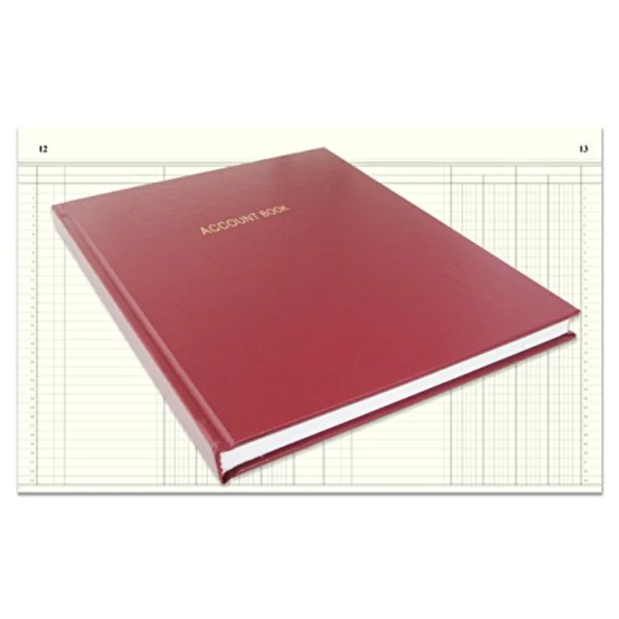 

Бухгалтерская книга/Журнал учета/Блокнот на 4 колонки, формат 8'' x 10'', бордовая обложка, прошитый, в твердом переплете (Mad)