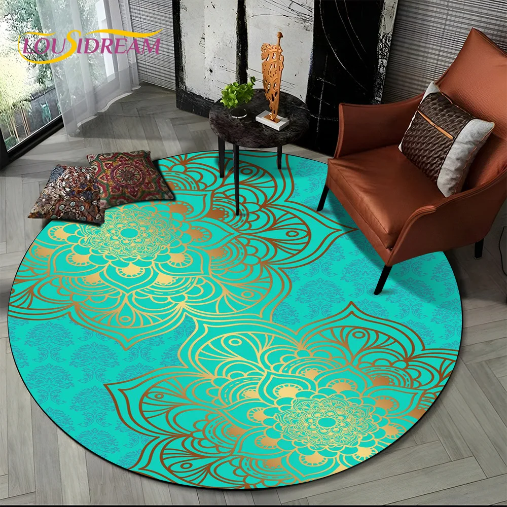 3D Meditation Mandala Bohemia nature Spirit Yoga Round Carpet Rug for Living Room Bedroom Child Decor,Pet Area Rug Non-slip Mat