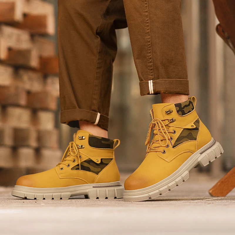 الرجال أحذية عالية أعلى بو بلون سميكة سوليد الدانتيل يصل حذاء من الجلد المألوف الأعمال حذاء رجالي غير رسمي #5