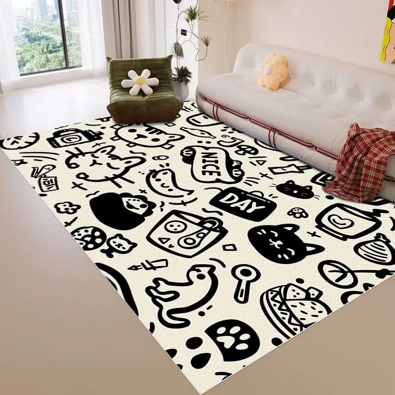 Living room carpet floor mat cartoon cute sofa coffee table mat household large area full matting