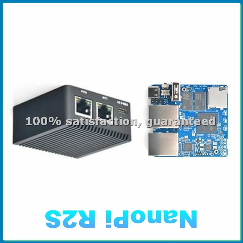 

NanoPi R2S Router RK3328 1GB DDR4 RAM with CNC Metal Case Mini Router Dual Gigabit Port OpenWrt System-A12I
