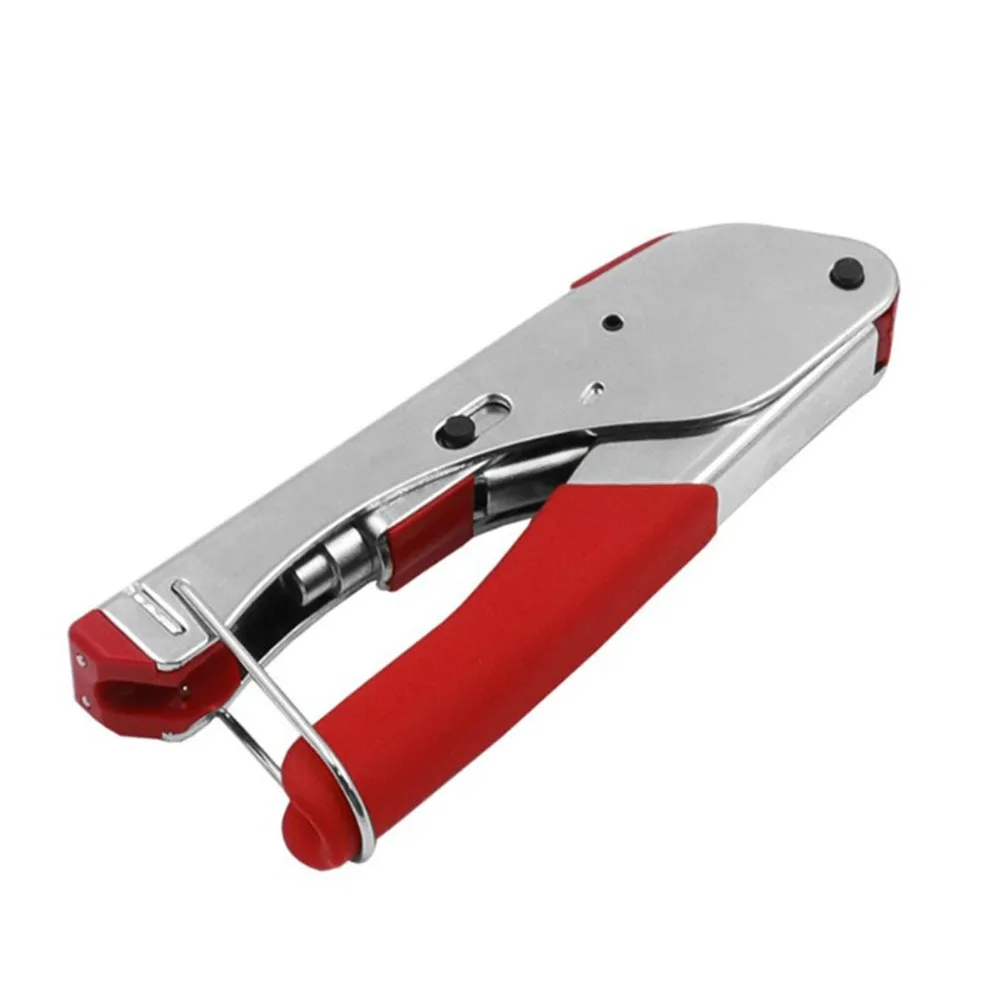 Non-Slip Handle Coaxial Cable Crimper Comfortable Grip Compression Type Compression Crimping Tool Steel ABS Construction