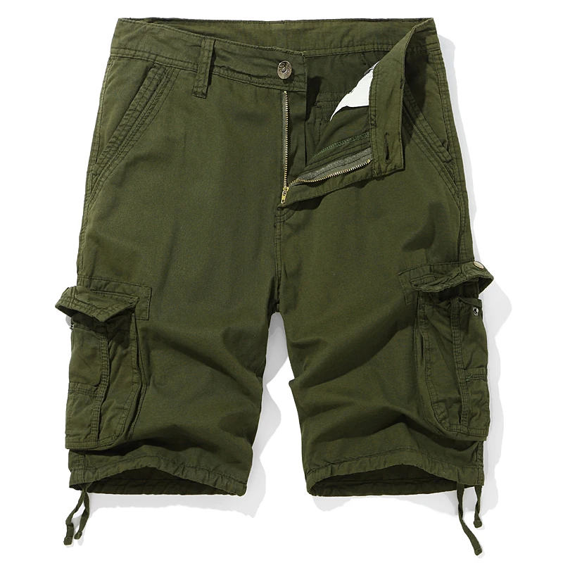 2025 Men Loose Cropped Pants Summer Cargo Short Men Fashion Casual Shorts Mens Military Cargo Pants Cotton Male Tactical Shorts