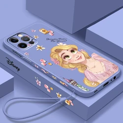 Princess Tangled Rapunzel Liquid Left Rope For Apple iPhone 15 14 13 12 11 XS XR X 8 7 SE Pro Max Plus Mini Phone Case