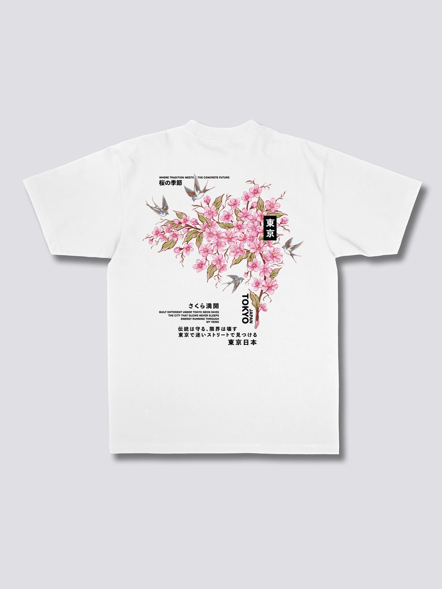 Woman TShirt Tokyo Sakura Print TShirt Harajuku Streetwear Casual Short‑Sleeve TShirt Fashion Loose Tee Top for Daily Wear