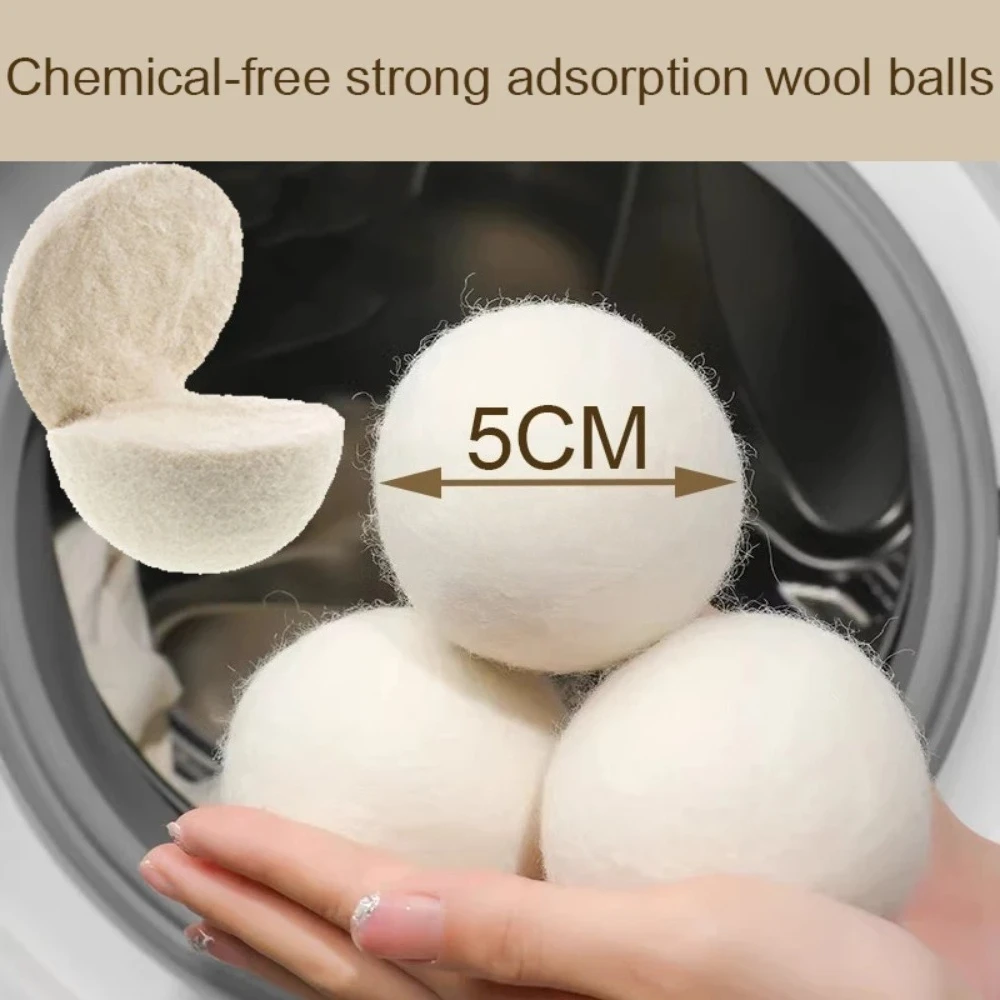 kkjoy Natural Wool Dryer Balls 5cm – Reusable Laundry Softener for Tumble Dryers Eco-Friendly Clothes Drying Machine Accessories