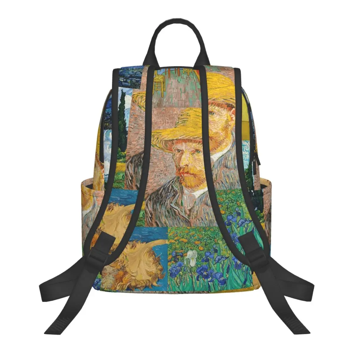 Van Gogh Style Patchwork College Art Student Backpack School Bag Hiking Travel Daypack for Boys Girls Bookbag Shoulder Bags