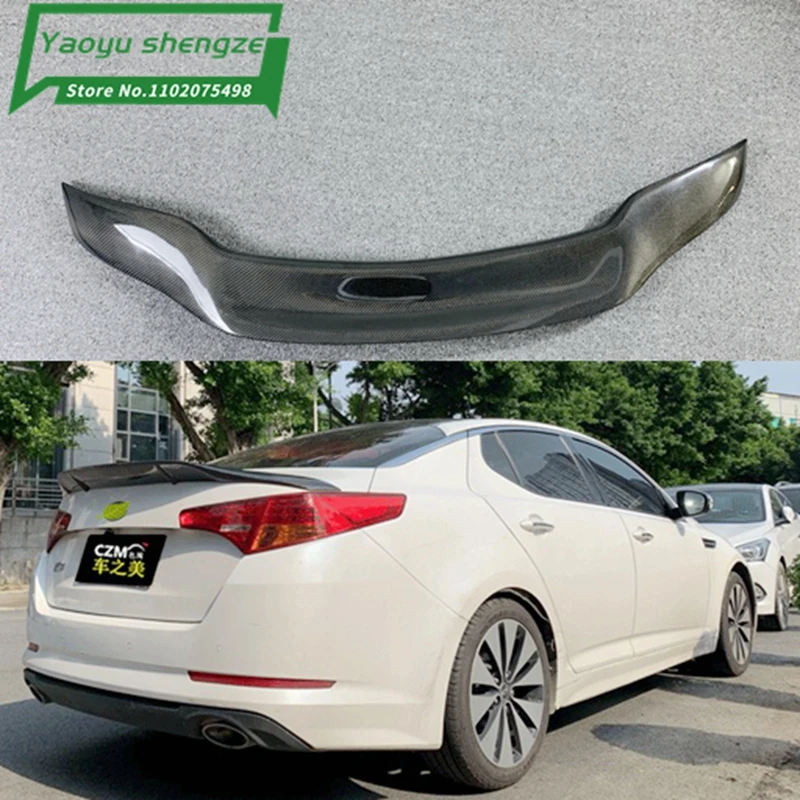 Carbon fiber Unpainted Color Rear Trunk Boot Wing Rear Lip Spoiler For Kia K5 Optima 2011 2012 2013 R style