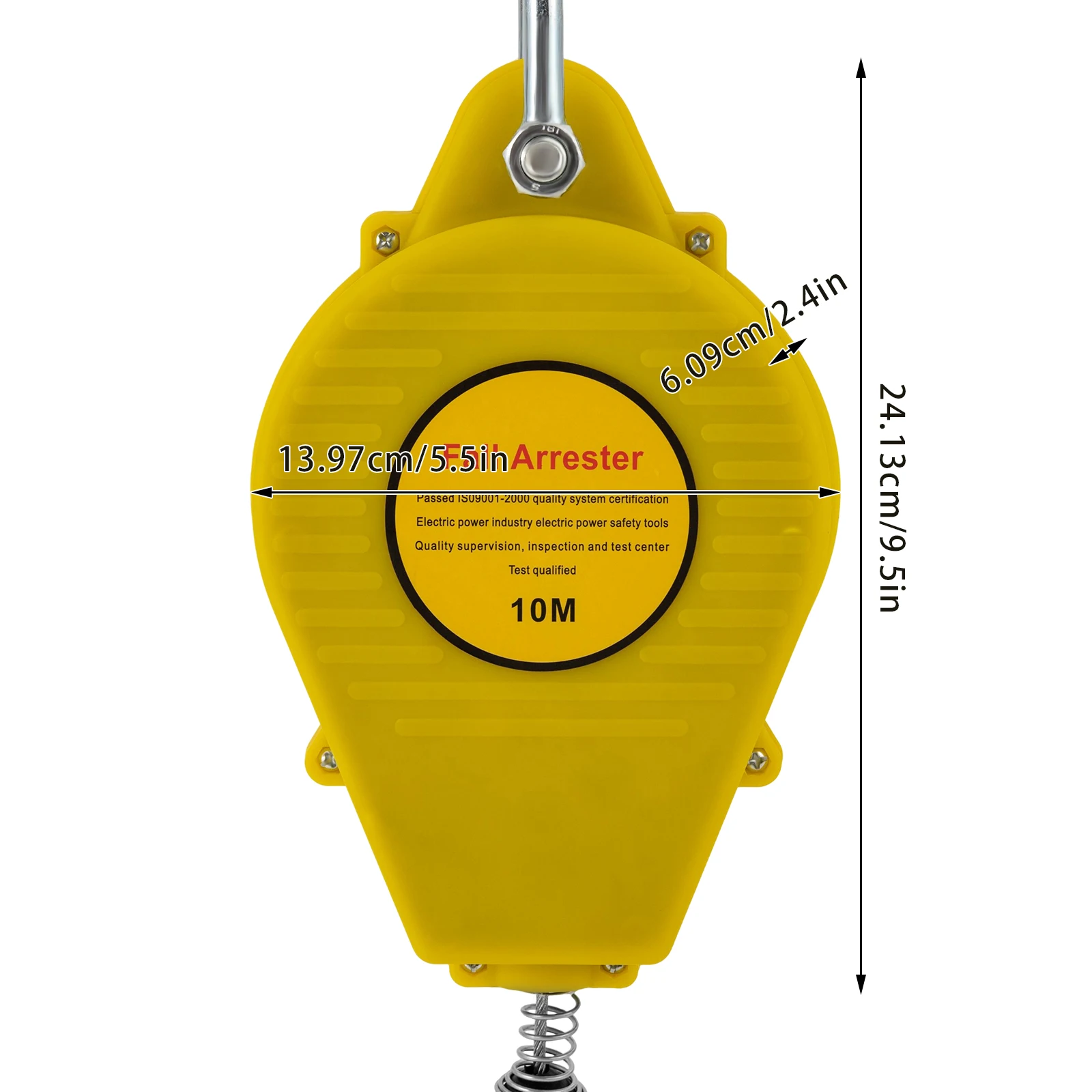 (10M, giallo) Paracaduta di sicurezza, linea di vita retrattile di sicurezza da 32,8 piedi, dispositivo di protezione anticaduta per lavori aerei